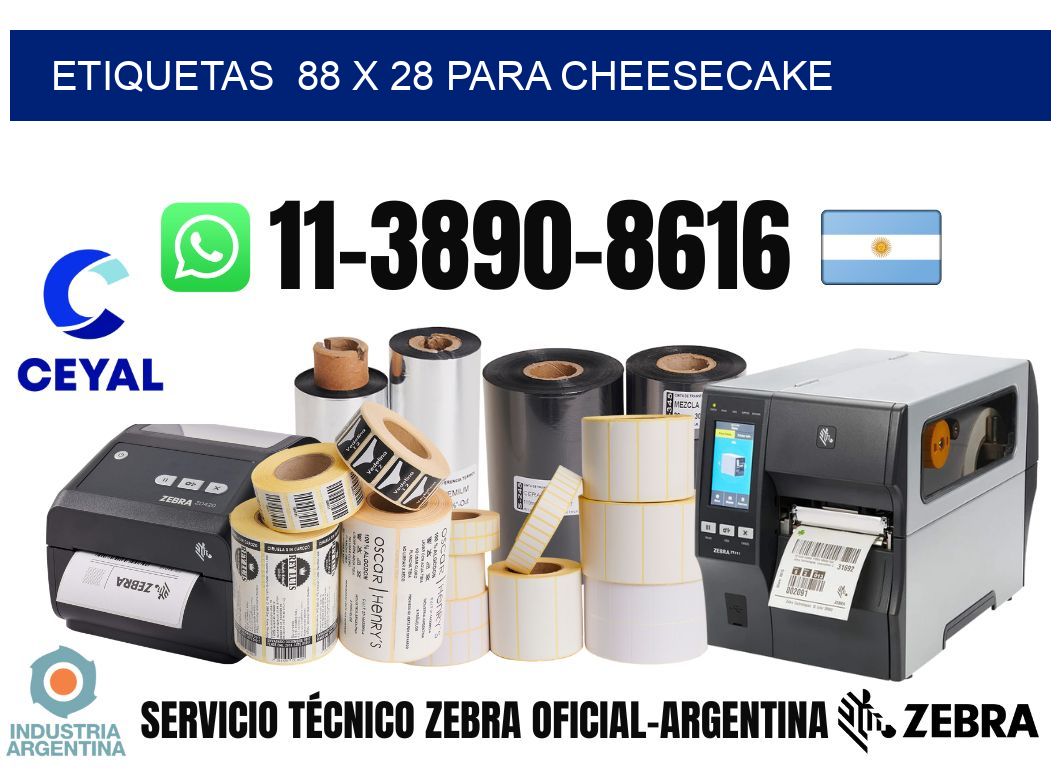 etiquetas  88 x 28 para Cheesecake