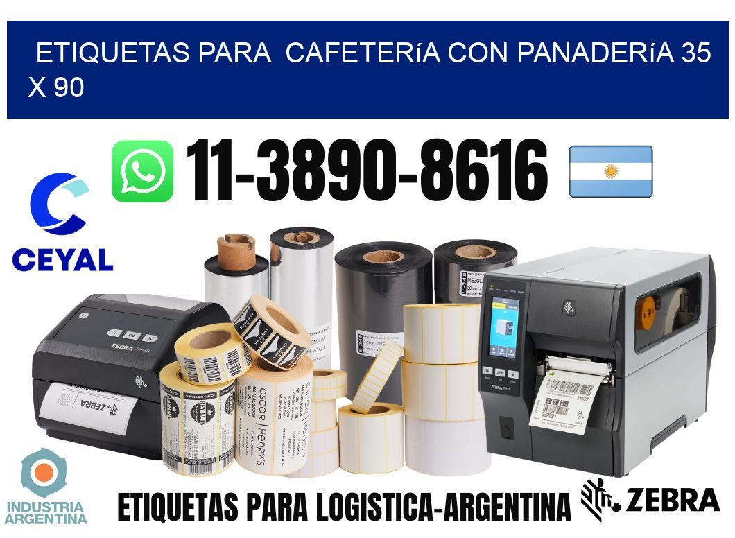 etiquetas para  Cafetería con panadería 35 x 90
