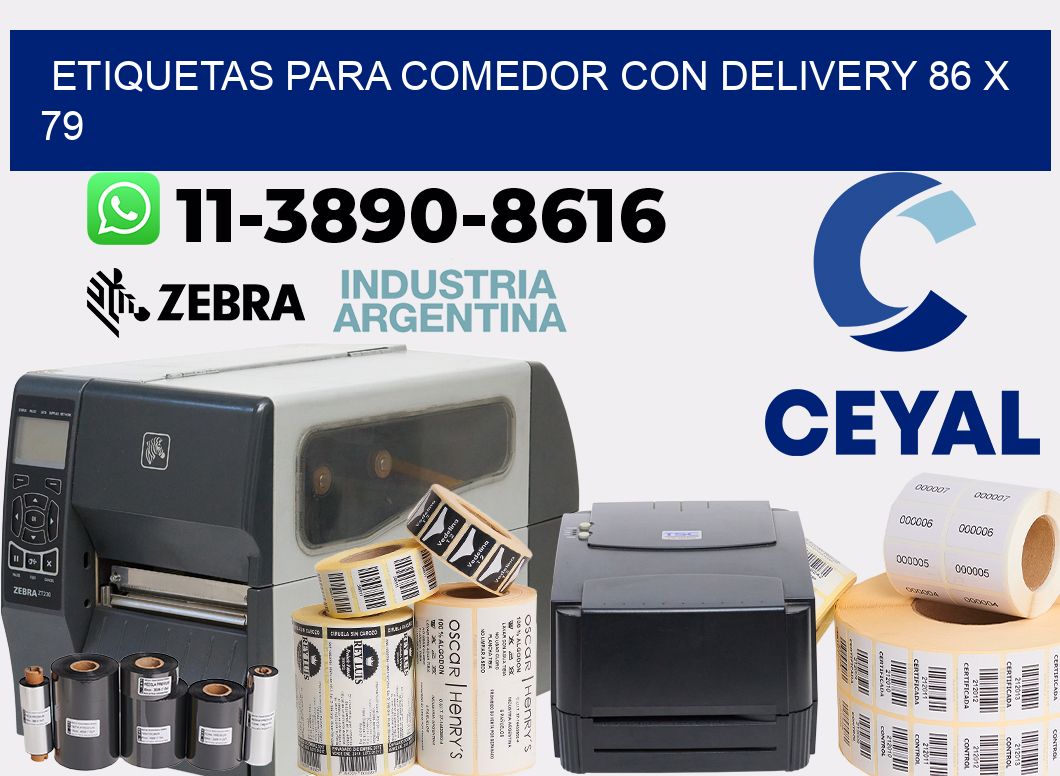 etiquetas para Comedor con delivery 86 x 79