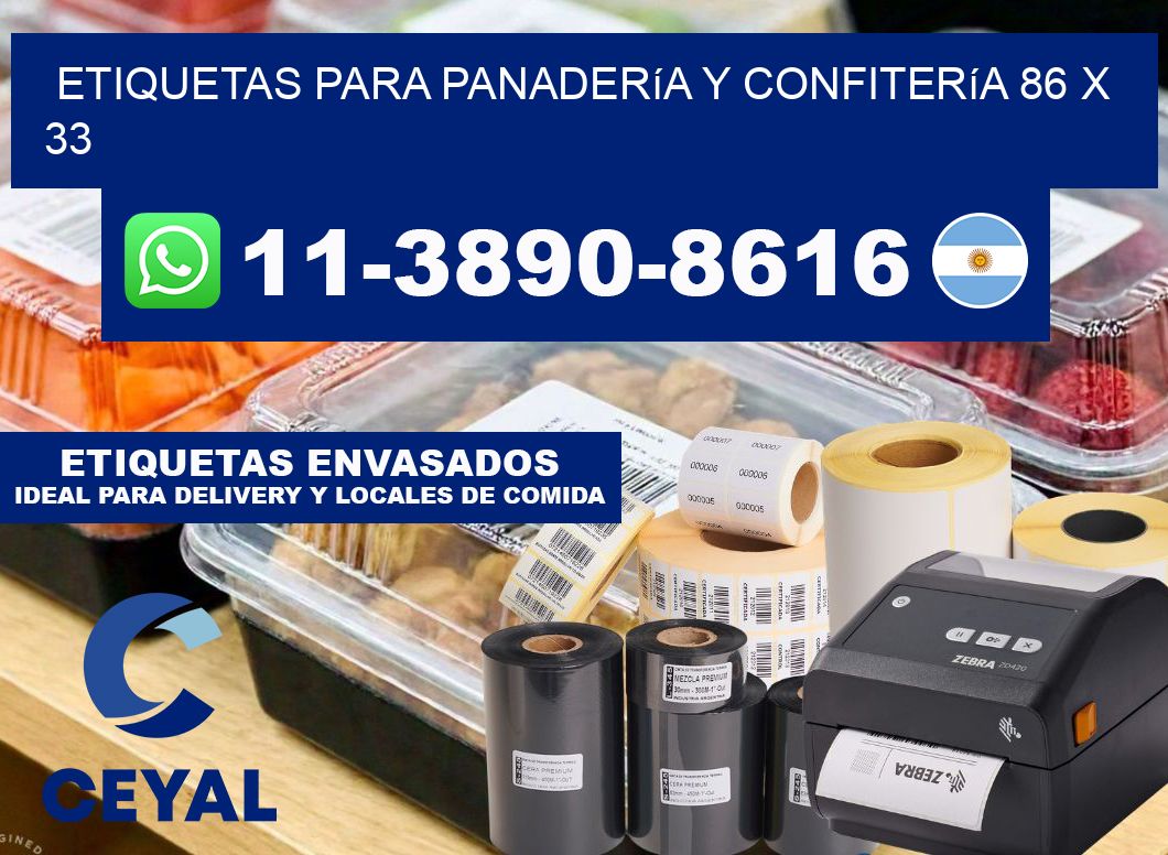 etiquetas para Panadería y confitería 86 x 33