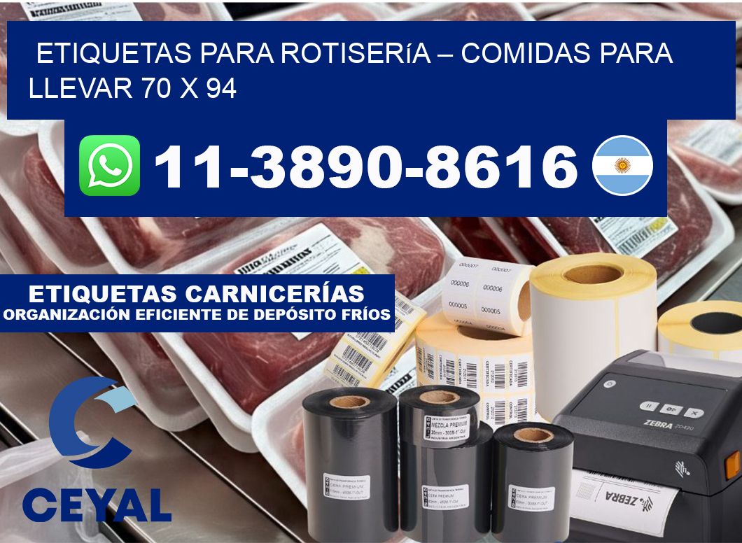 etiquetas para Rotisería – comidas para llevar 70 x 94