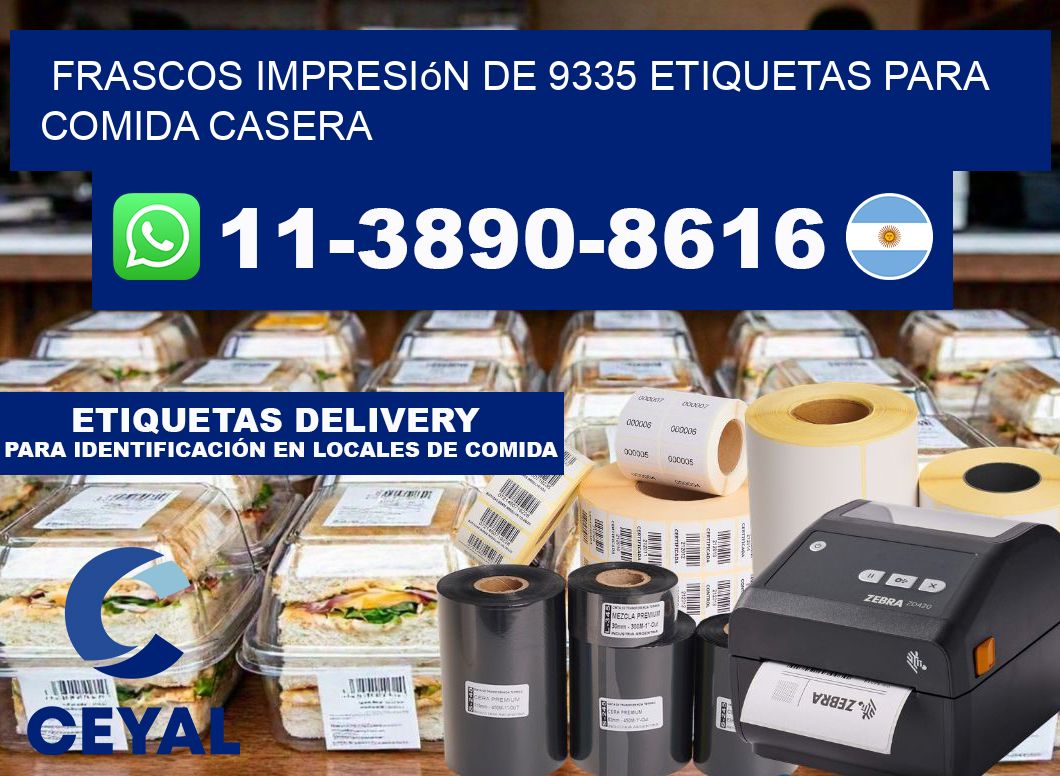 frascos impresión de 9335 etiquetas para comida casera