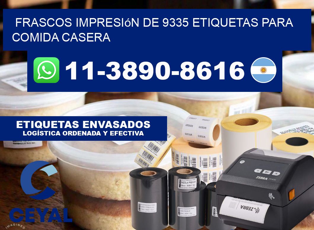 frascos impresión de 9335 etiquetas para comida casera