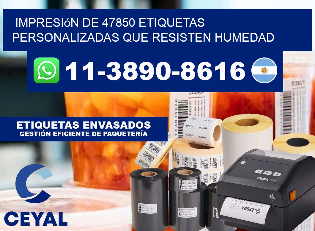 impresión de 47850 etiquetas personalizadas que resisten humedad