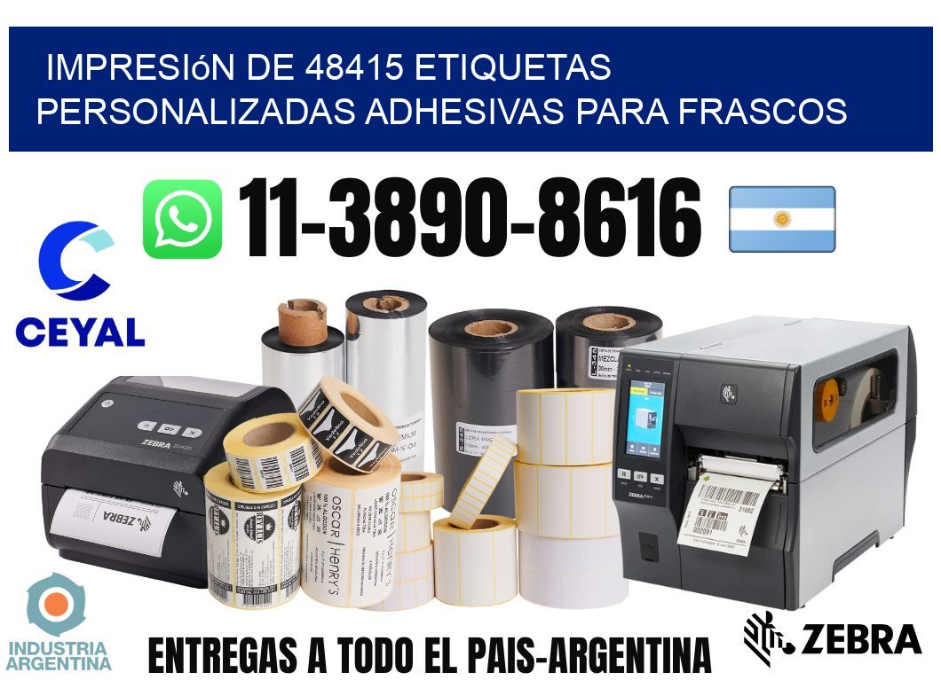 impresión de 48415 etiquetas personalizadas adhesivas para frascos