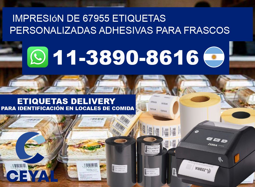 impresión de 67955 etiquetas personalizadas adhesivas para frascos