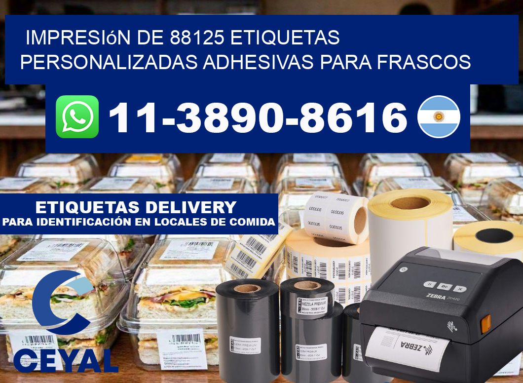 impresión de 88125 etiquetas personalizadas adhesivas para frascos
