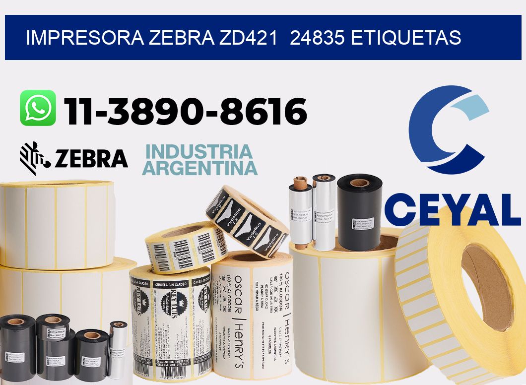 impresora zebra zd421  24835 etiquetas