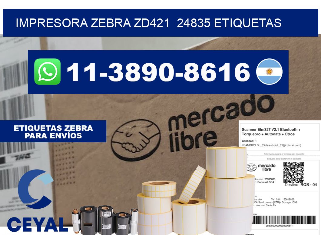 impresora zebra zd421  24835 etiquetas