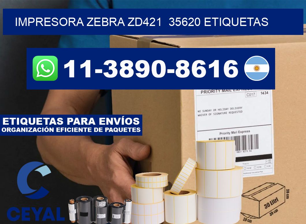 impresora zebra zd421 35620 etiquetas