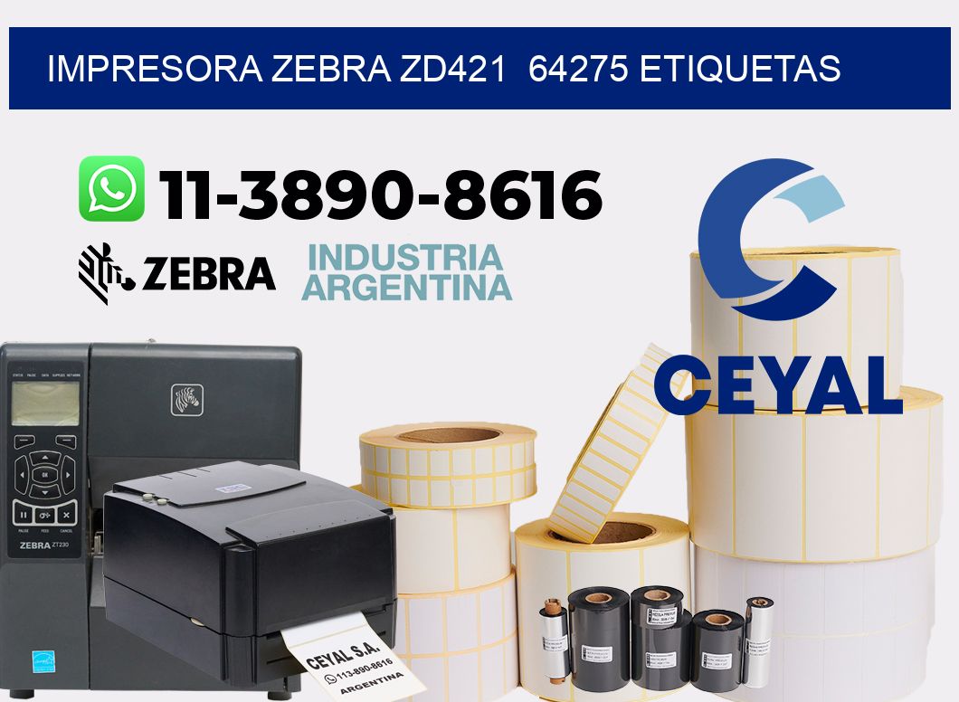 impresora zebra zd421  64275 etiquetas
