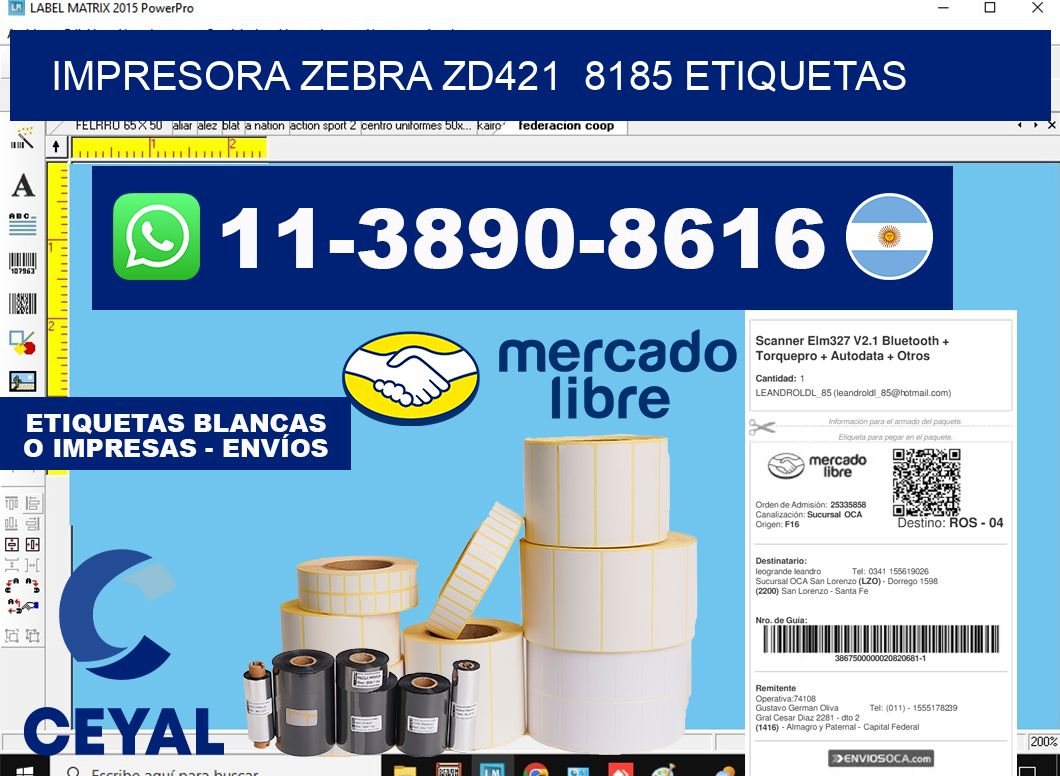 impresora zebra zd421 8185 etiquetas