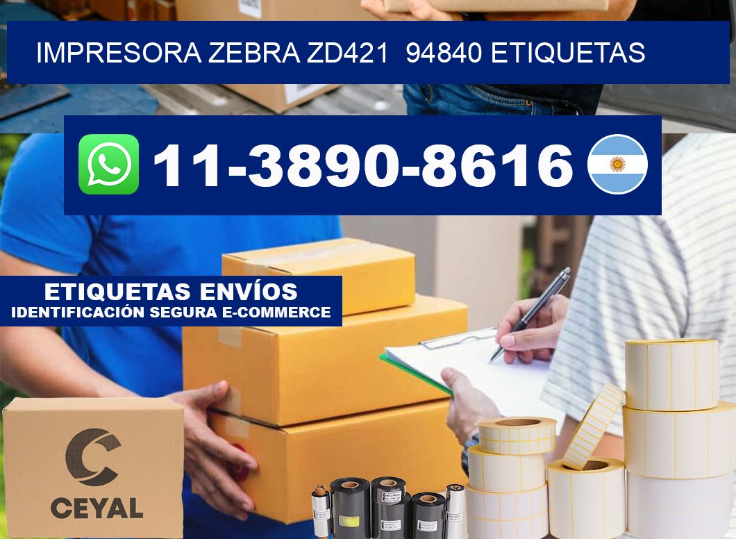 impresora zebra zd421  94840 etiquetas
