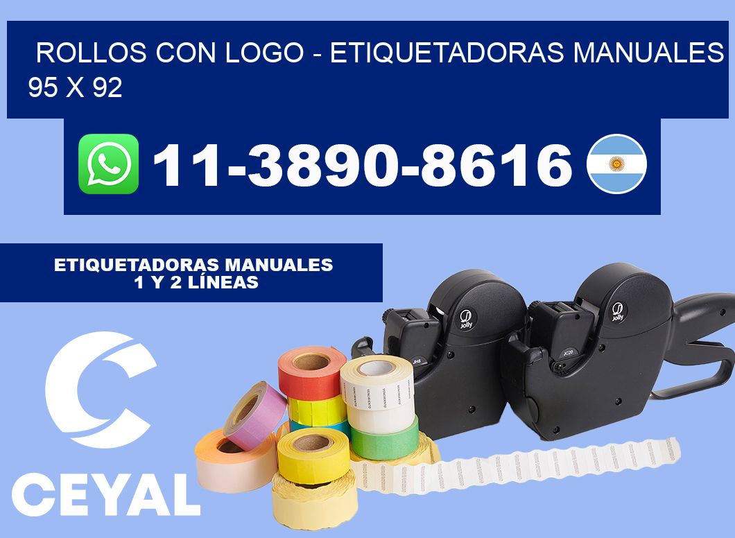 rollos con logo - Etiquetadoras Manuales 95 x 92