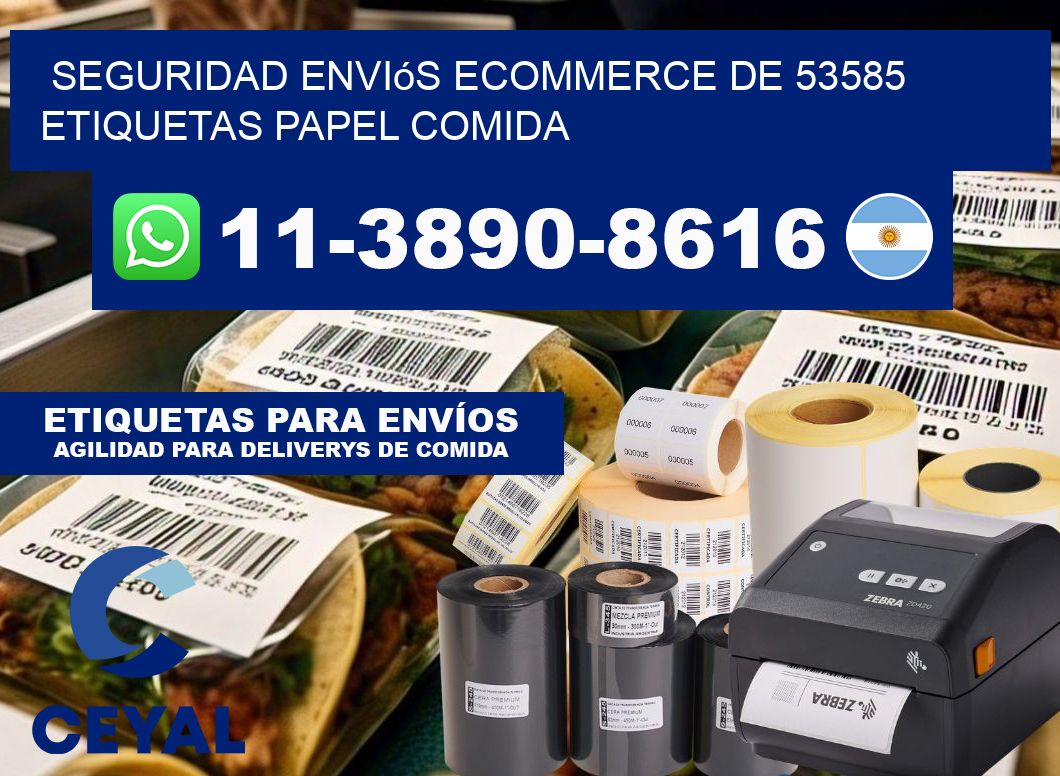 seguridad enviós ecommerce de 53585 etiquetas papel comida