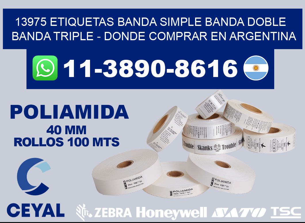 13975 etiquetas banda simple banda doble banda triple - Donde Comprar en Argentina