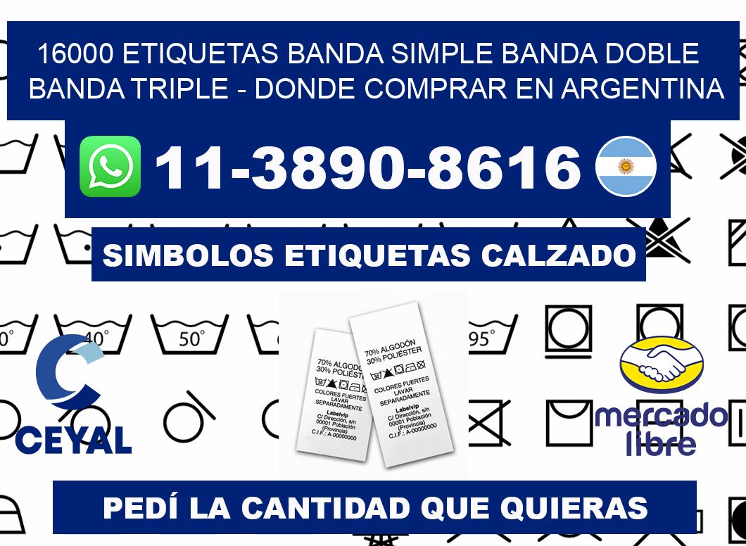 16000 etiquetas banda simple banda doble banda triple - Donde Comprar en Argentina