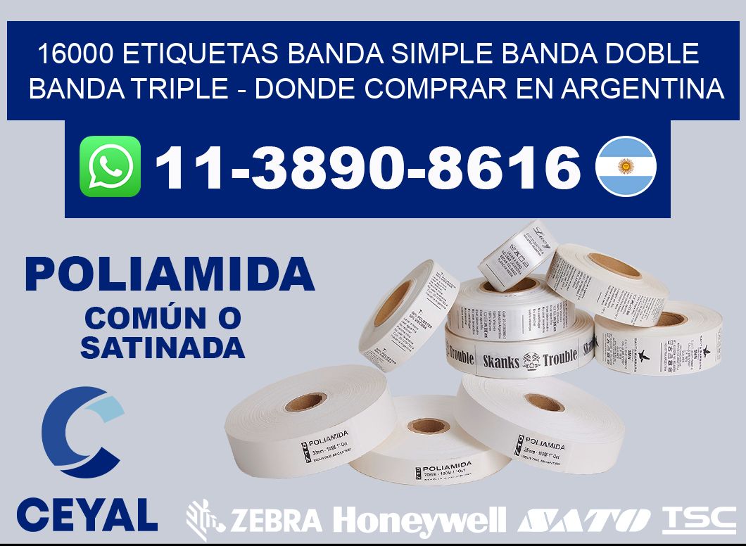 16000 etiquetas banda simple banda doble banda triple - Donde Comprar en Argentina