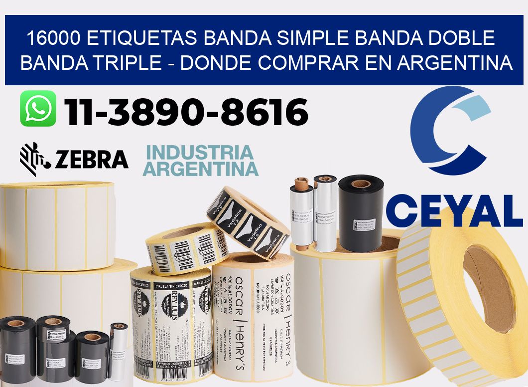 16000 etiquetas banda simple banda doble banda triple - Donde Comprar en Argentina