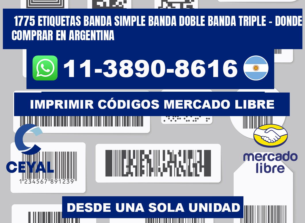 1775 etiquetas banda simple banda doble banda triple - Donde Comprar en Argentina
