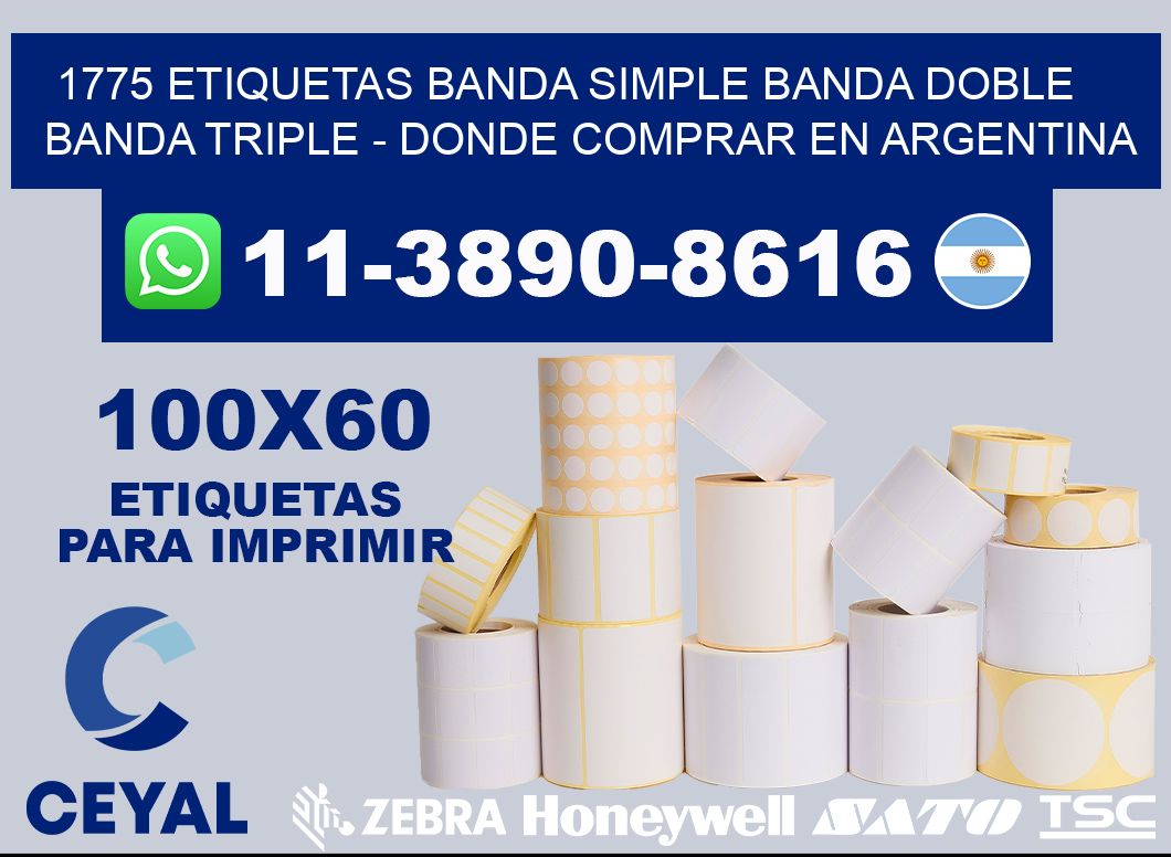 1775 etiquetas banda simple banda doble banda triple - Donde Comprar en Argentina