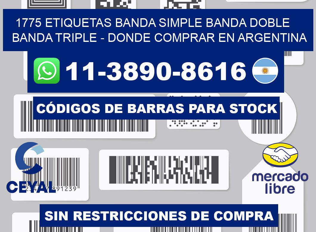 1775 etiquetas banda simple banda doble banda triple - Donde Comprar en Argentina