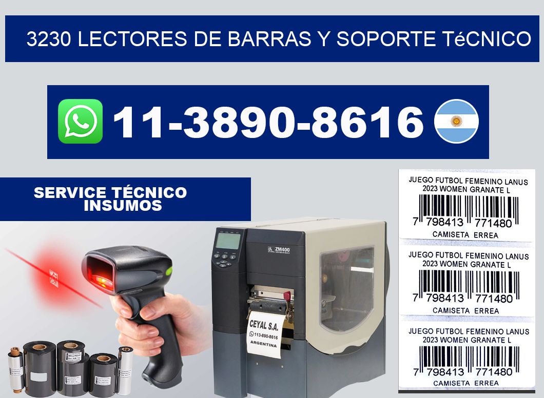3230 Lectores de barras y Soporte Técnico