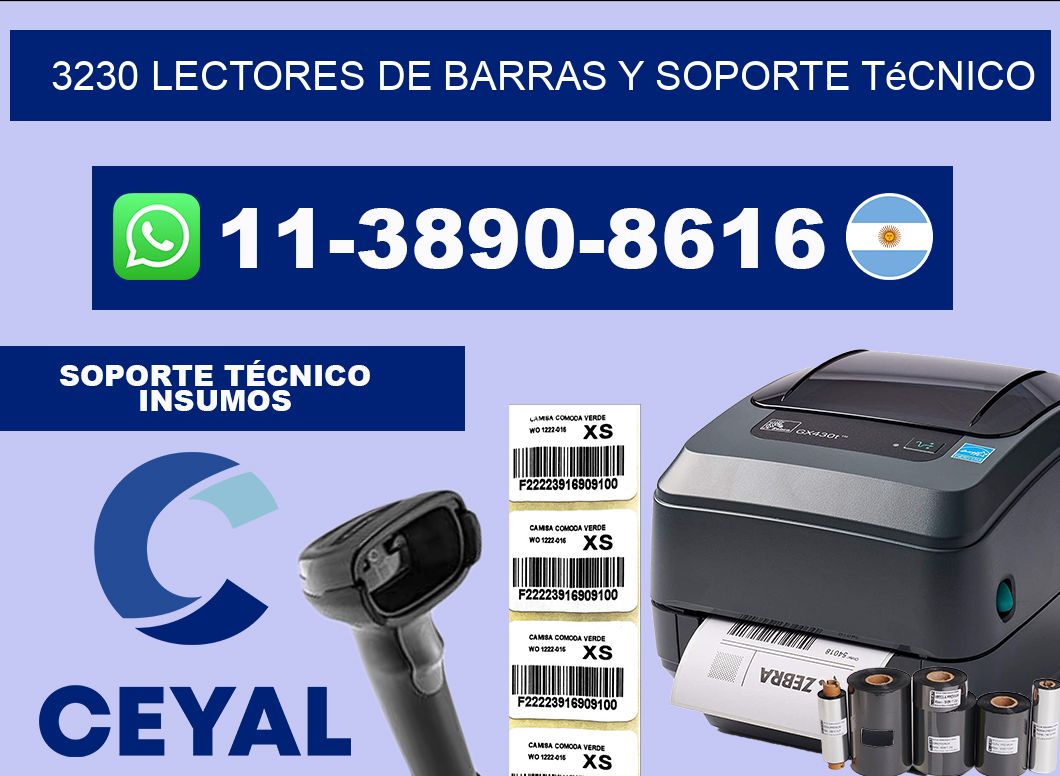 3230 Lectores de barras y Soporte Técnico