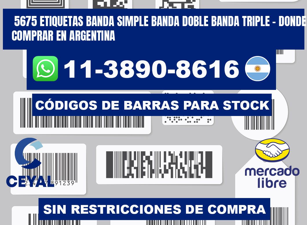 5675 etiquetas banda simple banda doble banda triple - Donde Comprar en Argentina