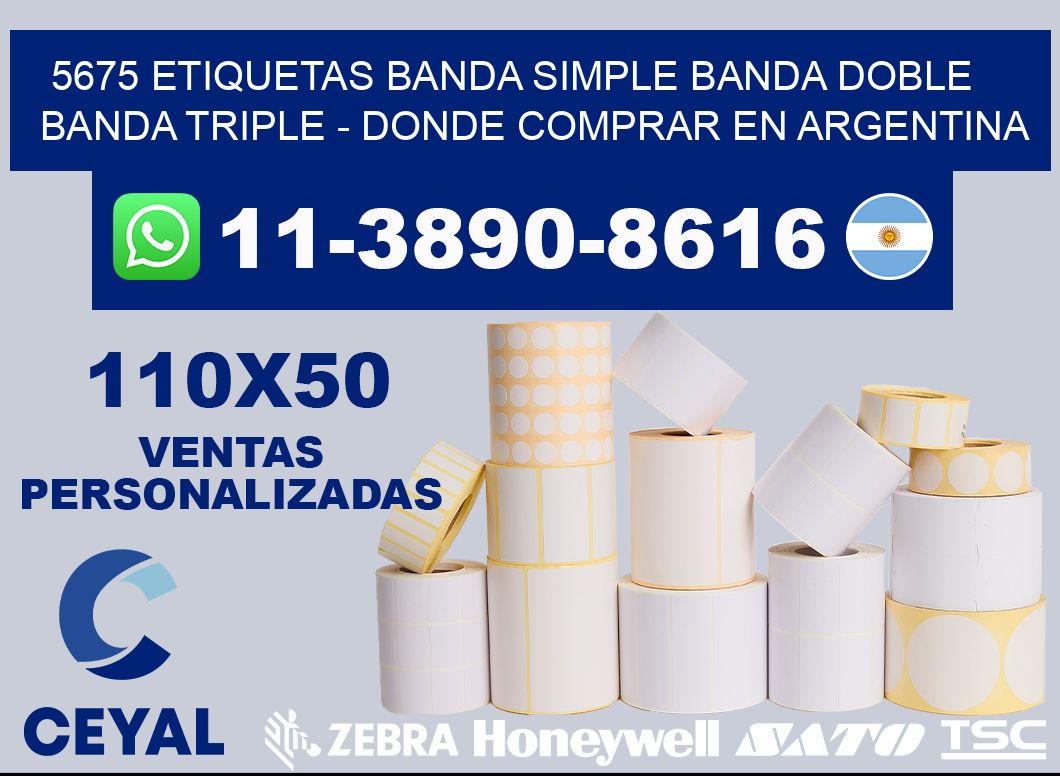 5675 etiquetas banda simple banda doble banda triple - Donde Comprar en Argentina