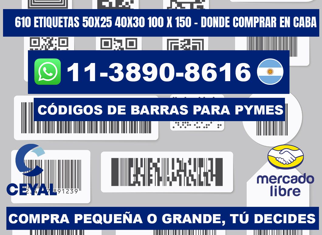 610 etiquetas 50x25 40x30 100 x 150 - Donde Comprar en Caba