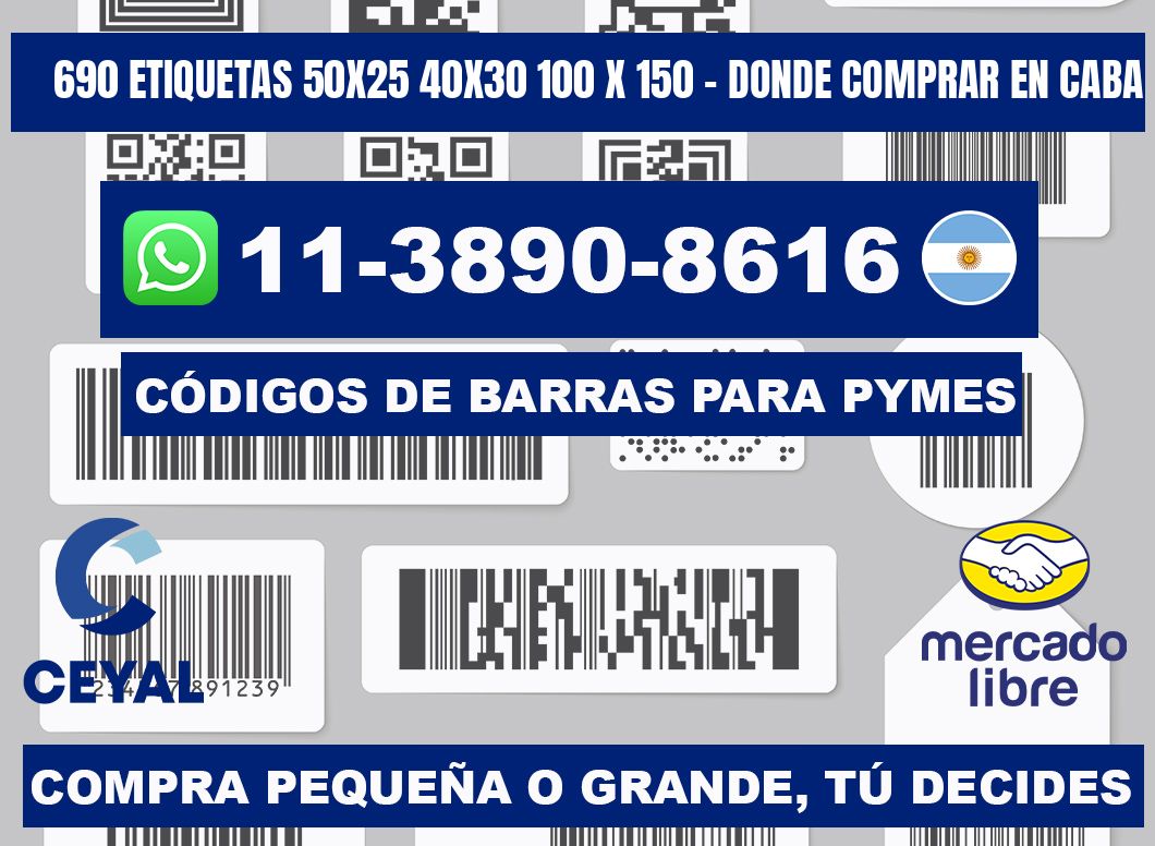 690 etiquetas 50x25 40x30 100 x 150 - Donde Comprar en Caba