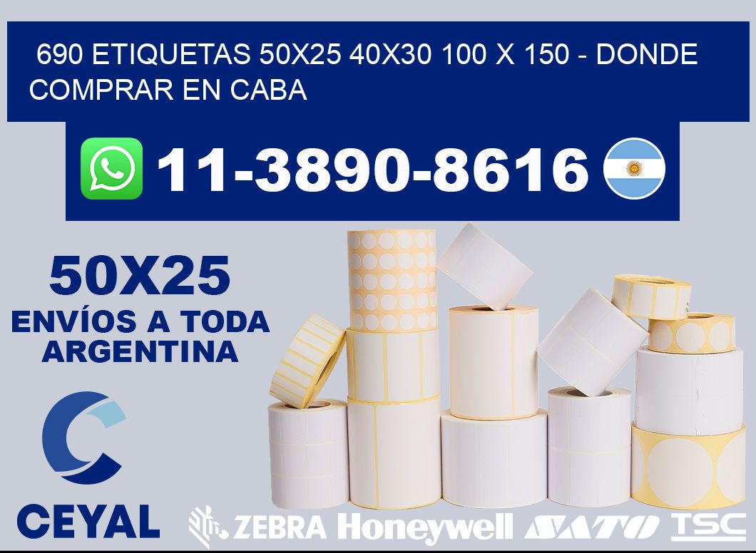 690 etiquetas 50x25 40x30 100 x 150 - Donde Comprar en Caba