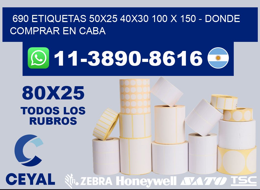 690 etiquetas 50x25 40x30 100 x 150 - Donde Comprar en Caba