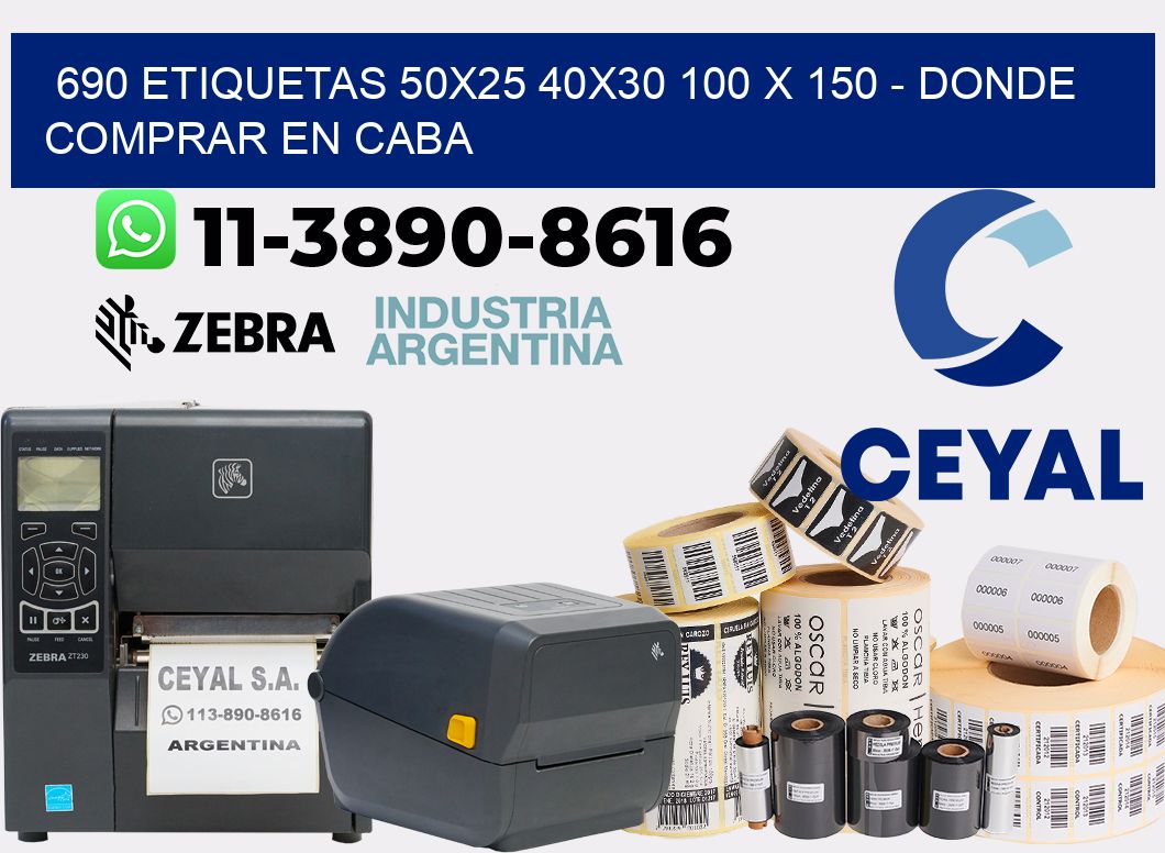 690 etiquetas 50x25 40x30 100 x 150 - Donde Comprar en Caba