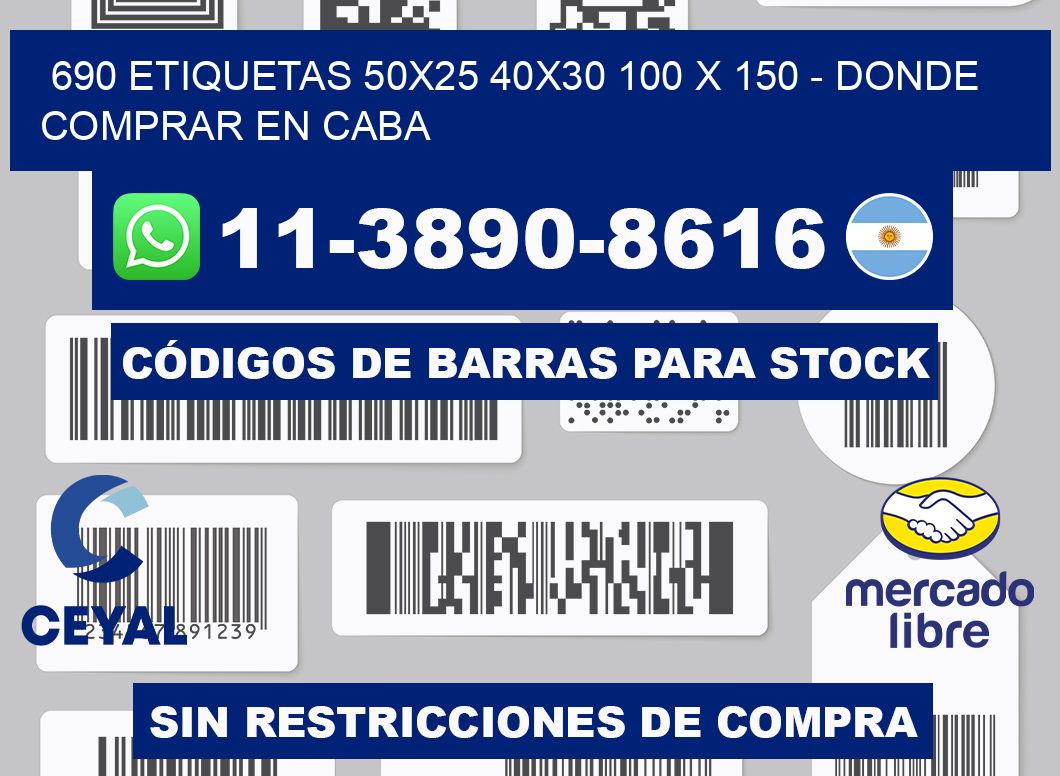 690 etiquetas 50x25 40x30 100 x 150 - Donde Comprar en Caba