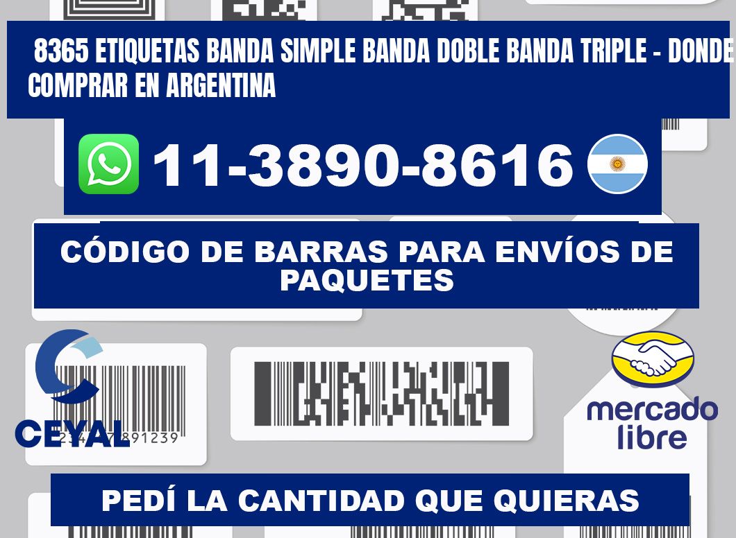 8365 etiquetas banda simple banda doble banda triple - Donde Comprar en Argentina