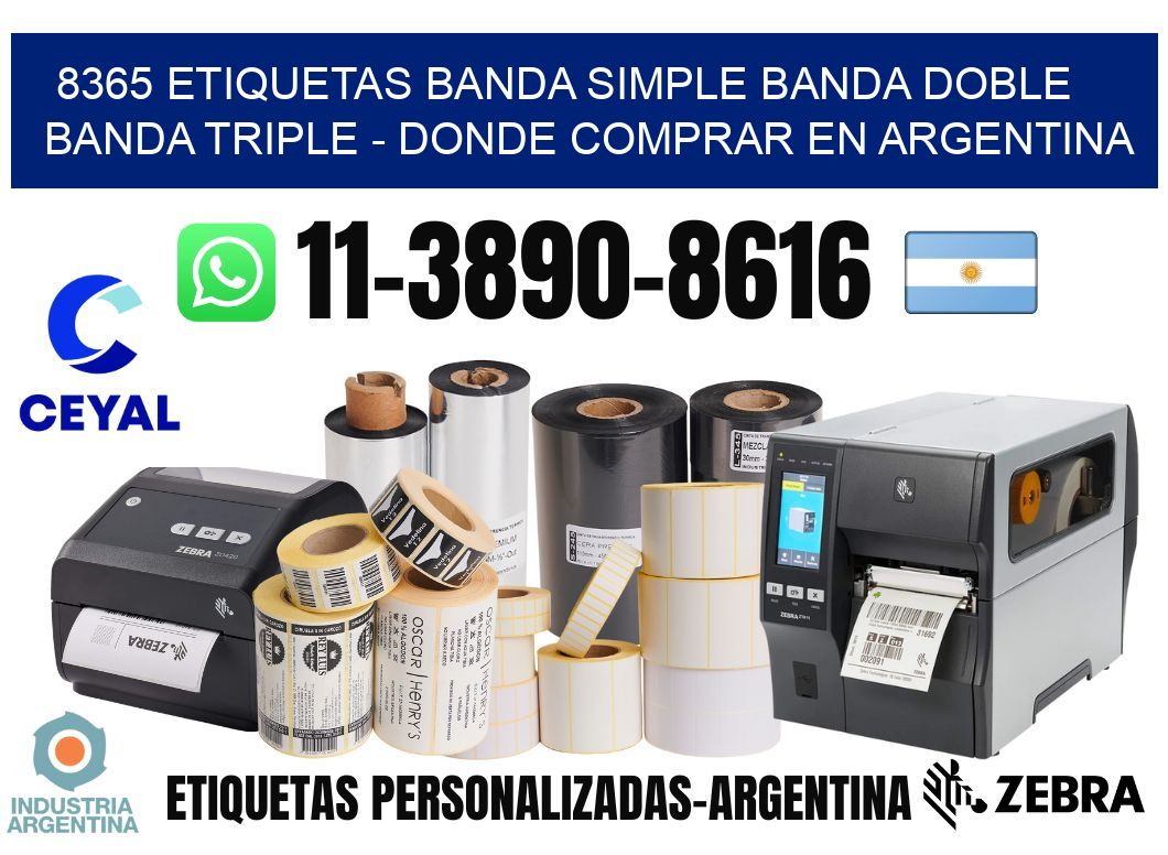 8365 etiquetas banda simple banda doble banda triple - Donde Comprar en Argentina