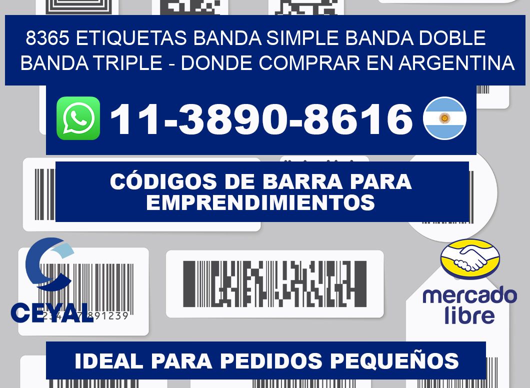 8365 etiquetas banda simple banda doble banda triple - Donde Comprar en Argentina