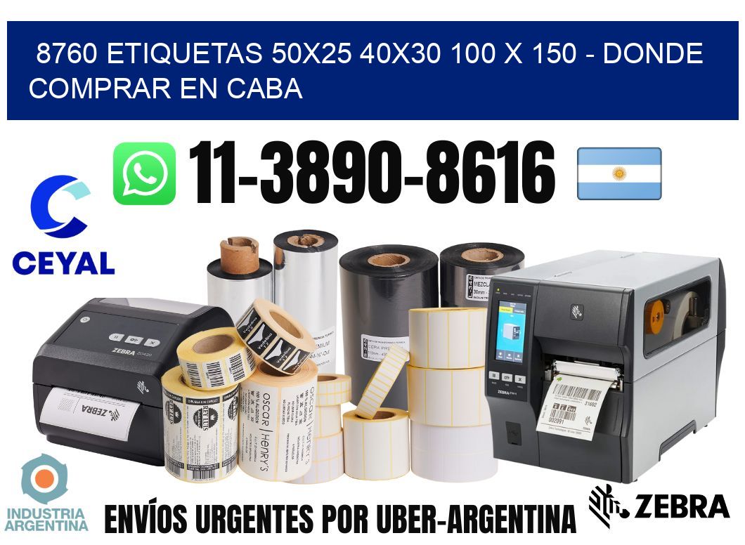 8760 etiquetas 50x25 40x30 100 x 150 - Donde Comprar en Caba