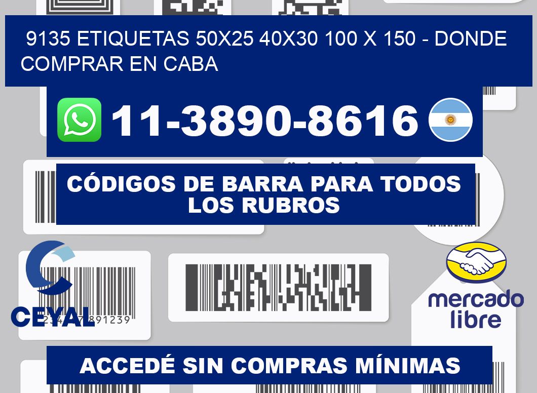 9135 etiquetas 50x25 40x30 100 x 150 - Donde Comprar en Caba