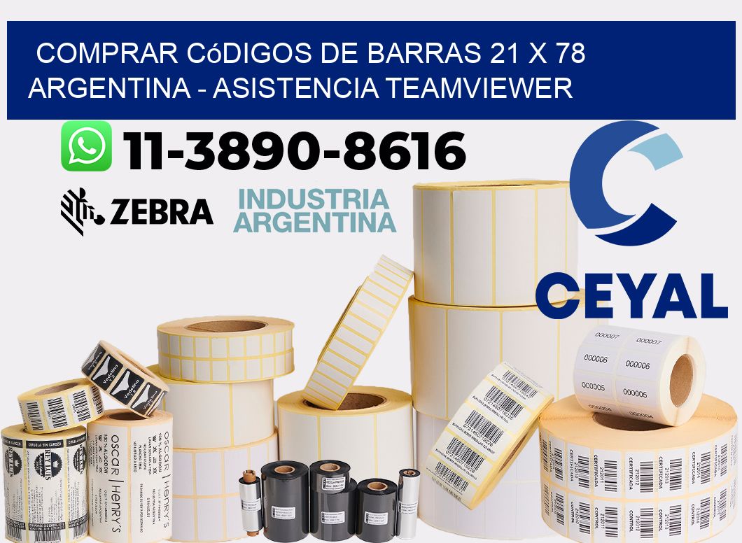 Comprar códigos de barras 21 x 78 argentina - asistencia teamviewer