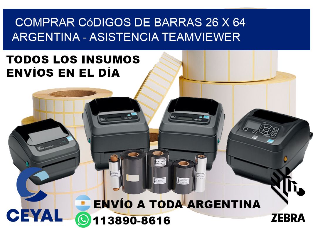 Comprar códigos de barras 26 x 64 argentina - asistencia teamviewer