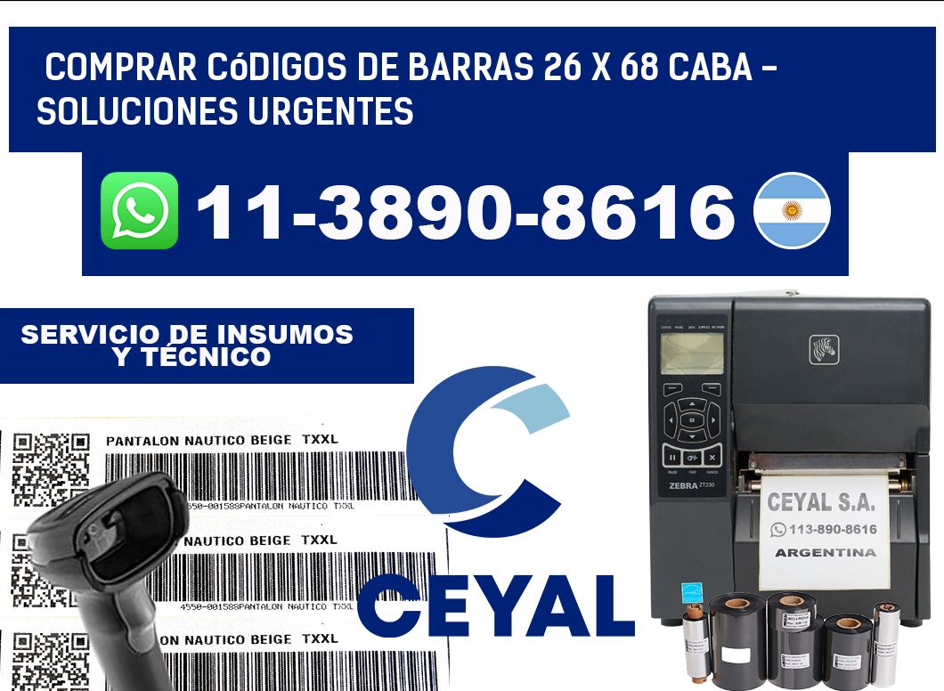 Comprar códigos de barras 26 x 68 CABA - soluciones urgentes