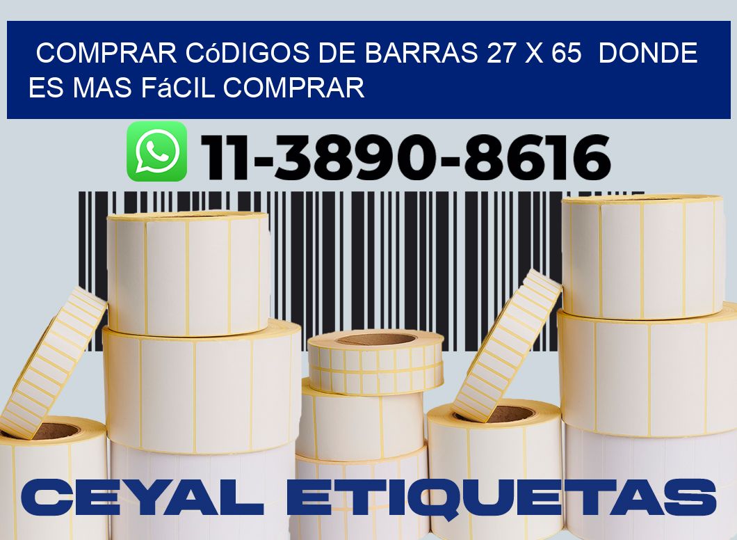 Comprar códigos de barras 27 x 65  Donde es mas fácil comprar