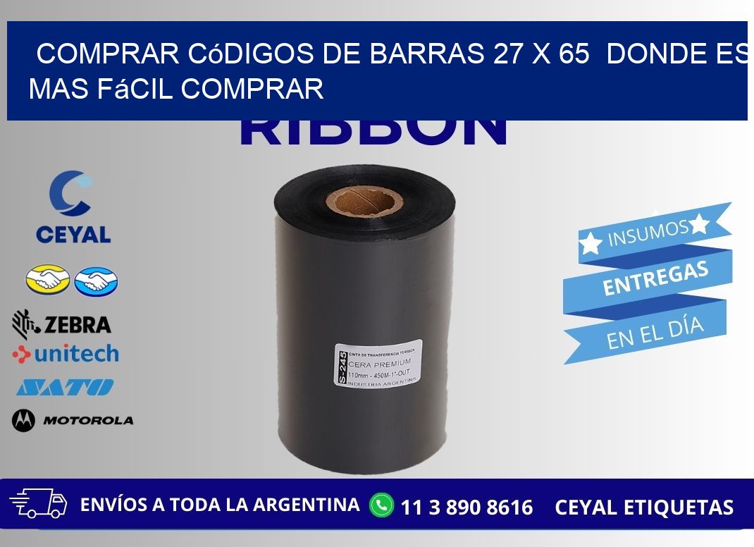 Comprar códigos de barras 27 x 65  Donde es mas fácil comprar