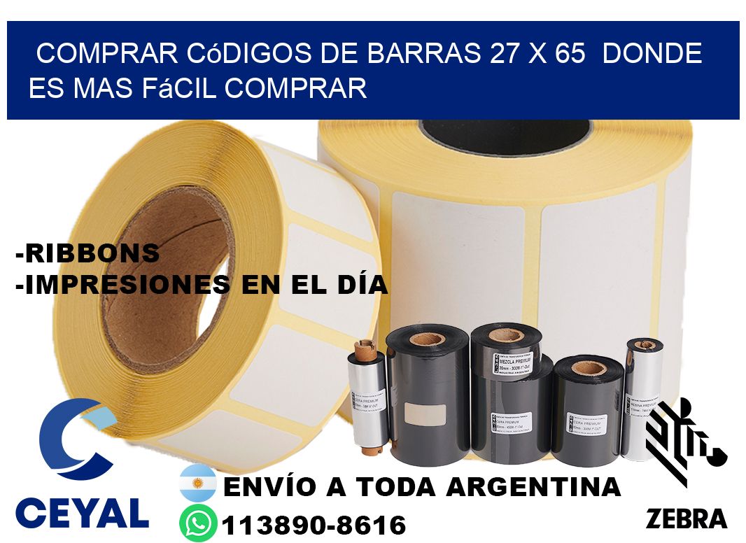 Comprar códigos de barras 27 x 65  Donde es mas fácil comprar