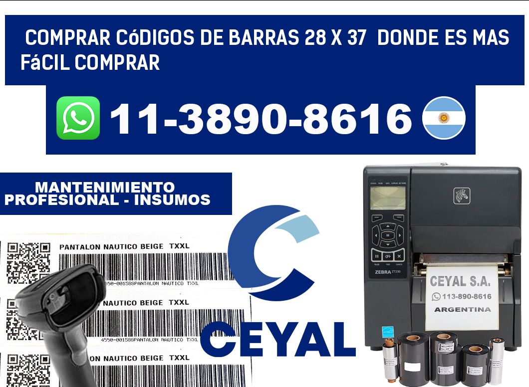 Comprar códigos de barras 28 x 37  Donde es mas fácil comprar