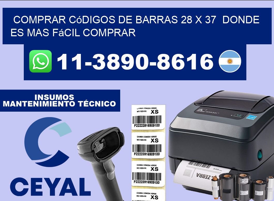 Comprar códigos de barras 28 x 37  Donde es mas fácil comprar