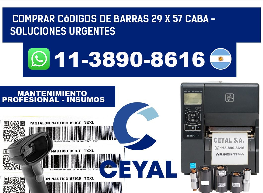 Comprar códigos de barras 29 x 57 CABA - soluciones urgentes